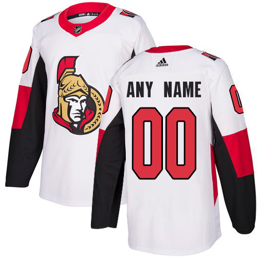 Men's Ottawa Senators White Custom Name Number Size NHL Stitched Jersey
